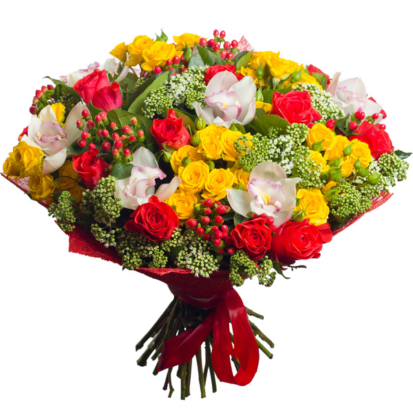 Букет из роз и орхидей «Радость встречи»