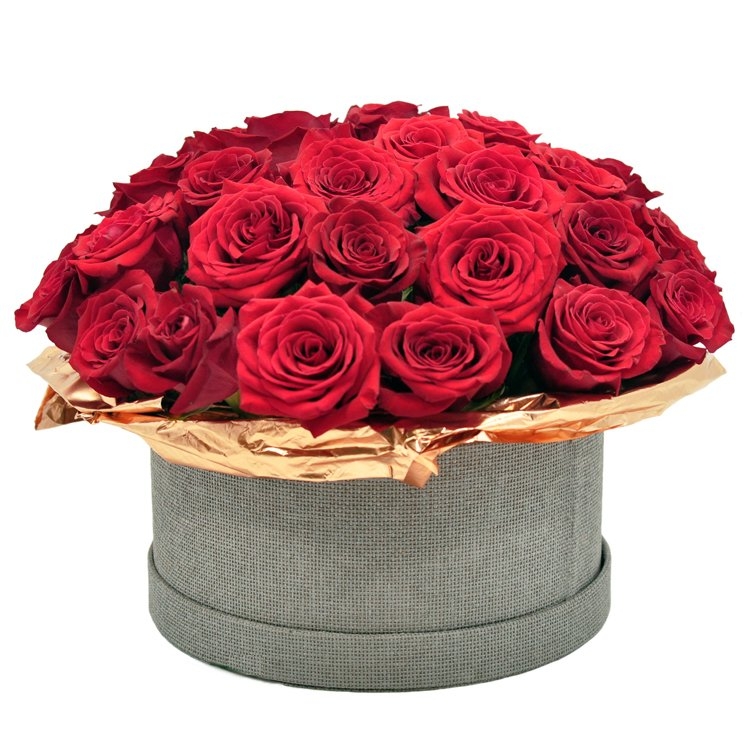 Коробка из 25 красных роз