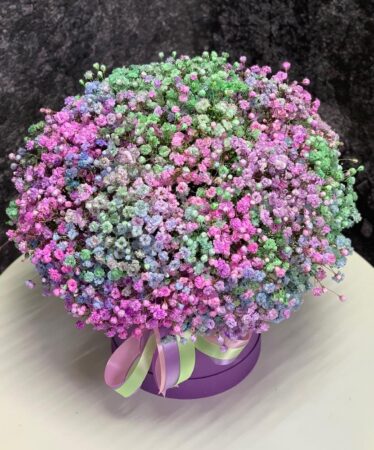 Цветочная коробка из 25 кустовых гипсофил